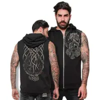 Outer Vision Veste Sans Manches de - Tattoo Viking - S - 4XL - pour Homme - noir - Taille XL