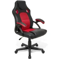LifeGoods Chaise de jeu - réglable - cuir synthétique - rouge/noir