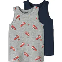 Name it Maillot de corps marine / gris chiné / rouge sang / blanc