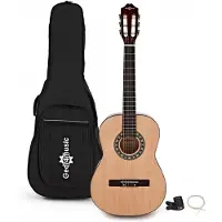 Gear4Music Pack avec Guitare Classique 3/4 par Naturel
