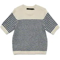 Vero Moda Pull-over 'VMRiver' bleu marine / blanc cassé