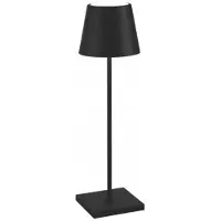 Zafferano Lampe De Table Led Poldina Pro Black, Rechargeable Et Dimmable Avec Une Autonomie Allant Jusqu'À 12 Heures. Ip65 Extérieur.