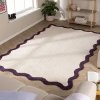 FRAAI Tapis Lavable – Hazy Lilas/Crème | 120x170cm | Rectangulaire | Pile courte
