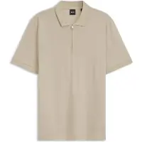 BOSS Polo en coton mélangé avec patte zippée