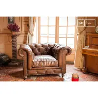 PIB Fauteuil Chesterfield cuir Saint Paul