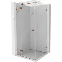 Mexen Lunar T cabine de douche battante gauche 120 x 120 cm, transparent, or rose - 834T-120-120-60-00-L