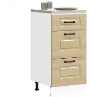 vidaXL Meuble bas de cuisine "Kalmar" Blanc brillant Matériau dérivé du bois