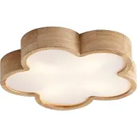 QAZQA Plafonnier pour enfants en bois avec blanc - Lucille