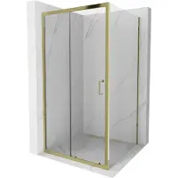 Mexen Apia Cabine de douche pliante 90 x 90 cm, Transparent, Or - 840-090-090-50-00