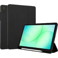 Accezz Coque tablette portefeuille Smart Silicone Samsung Galaxy Tab A11 Plus / A9 Plus - Noir