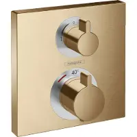 Hansgrohe Ecostat Square Ensemble de finition pour thermostat encastré avec robinet d'arrêt et inverseur bronze brossé 15714140