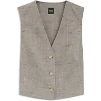 BOSS Gilet court en laine mélangée