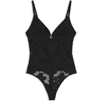 HUGO Body en dentelle à fleurs avec logo empilé