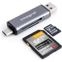 Integral - Lecteur de carte (microSD, microSDHC, microSDXC, SD, SDHC, SDXC) - USB 3.2 Gen 1 / USB-C