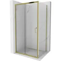 Mexen Apia Paroi de douche pliante 95 x 80 cm, Transparent, Or - 840-095-080-50-00