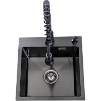 Lendo Online Évier Inox Anthracite 44×44 Robinet Extractible