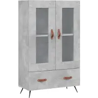 vidaXL Highboard gris béton 69,5x31x115 cm Bois composite