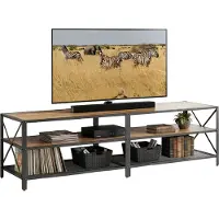 Relaxdays Meuble TV bas , 4 compartiments, étagère ouverte pour téléviseur jusqu'à 75 pouces, meuble TV, H x l x P : 52 x 180 x 39 cm, marron/noir