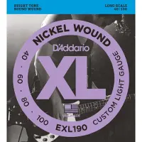 D'Addario EXL190 Nickel Wound Long Scale Custom Light 40-100