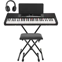 Gear4Music K1+ Clavier avec 61 Touches Lumineuses et Bluetooth par pack Complet 