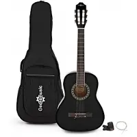 Gear4Music 3/4 Classical Guitar Pack Black by
