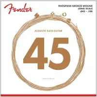 Fender Cordes 8060 pour basse acoustique, bronze phosphoreux, diapason long, 0,45 0,100