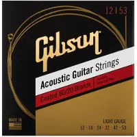 Gibson 80/20 Bronze Coated Cordes pour Guitare Acoustique Light 12-53