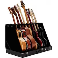 Gear4Music Étui avec Support Intégré pour 8 Guitares par Noir