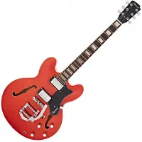 Hartwood Revival Vibrato Semi Acoustic Guitar Burnt Orange