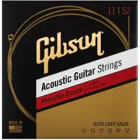 Gibson Coated Phosphor Bronze Cordes pour Guitare Acoustique Ultra-Light 11-52