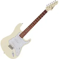 Gear4Music Guitare Électrique LA Select Legacy par Vintage White