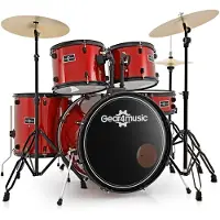 Gear4Music BDK-1plus Batterie de Taille Standard pour Débutants Rouge