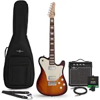 Gear4Music Guitare Électrique Knoxville Select Sunburst Ampli 10 W &amp; Ensemble d'Accessoires