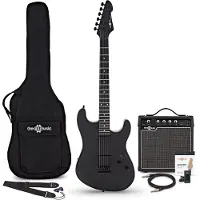 Gear4Music LA Select Modern Electric Guitar Blackout 15W Guitar Amp & Accessory Pack