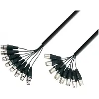 Adam hall - K3L8MF0500 - Câble Multipaire 8 x XLR mâle vers 8 x XLR femelle - 5.00 m