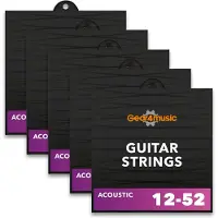Gear4Music 5 Pack of Acoustic Guitar Strings 80/20 Light
