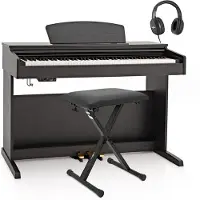 Gear4Music DP-10X Digital Piano by Bench Pack Matte Black