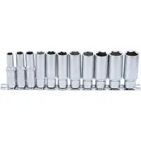Bgs Jeu de douilles hexagonales à emmanchement profond Carré intérieur 10 mm (3/8") SW 8 - 19 mm 11pcs - 2222