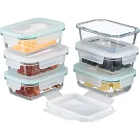 Relaxdays : lot de 6 bocaux en verre avec couvercle, 370 ml, boîtes de conservation, couvercles en plastique, hermétiques, bocaux en verre, transparents
