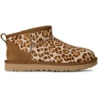 Ugg - Bottes montantes - W Classic Ultra Mini Plains Felicity Leopard Jasmine pour Femme en Laine - Taille 41 - Marron