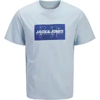 Jack & Jones Junior T-Shirt 'JJCOLE' bleu pastel / bleu foncé / blanc