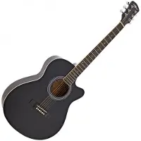 Gear4Music Guitare Acoustique à Pan Coupé par Noir