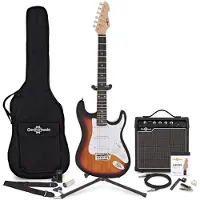 Gear4Music LA Electric Guitar Sunburst 15W Guitar Amp & Ultimate Accessory Pack
