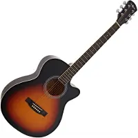 Gear4Music Single Cutaway Acoustic Guitar by Sunburst