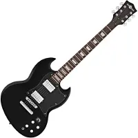 Gear4Music Guitare Électrique Brooklyn par Noir
