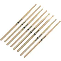 Promark Rebound 5B Hickory Drumsticks Acorn Wood Tip 2 Pair Value Bundle