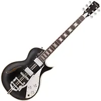 Hartwood Speedway Vibrato Guitare Électrique Greaser Black