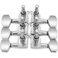 Gear4Music Guitarworks Tuning Machines 3-A-Side Hex Keys Chrome