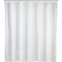 Wenko Rideau de douche anti-moisissure couleur unie - 180 x 200 cm - Blanc