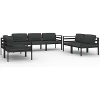vidaXL Ensemble de salon de jardin 7 pièces avec coussins Aluminium Anthracite